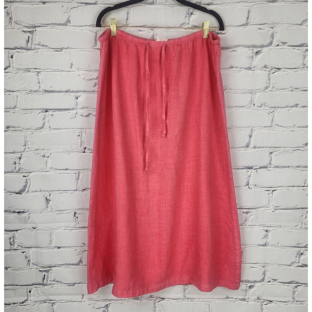 Hot Cotton by Marc Ware Skirt 100% Linen Womens LG comfy vacation office coastal